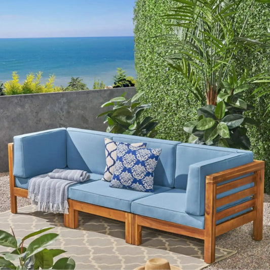 Oana 3 Piece Sofa Set With Water Resistant Cushions