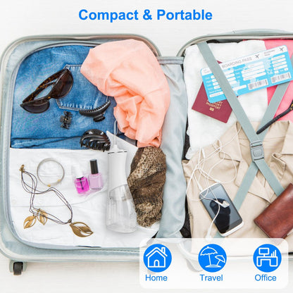 Portable Water Dental Flosser Cordless Rechargeable Dental Oral Irrigator IPX7 Waterproof Teeth Cleaner with 4 Modes 4 Nozzles 10.15oz Detachable Wate