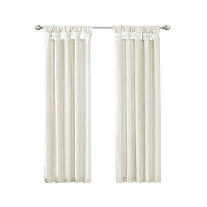 Twist Tab Lined Window Curtain Panel White 50x108
