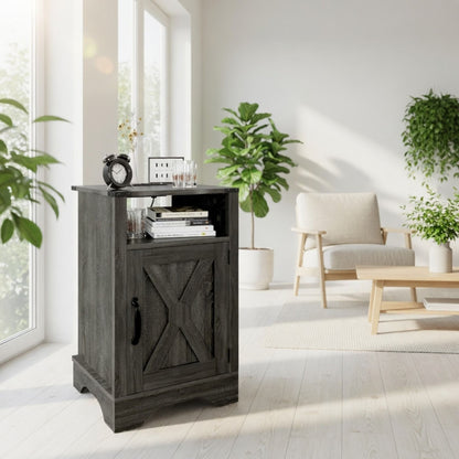 Farmhouse Nightstand, Charging Station & Storage