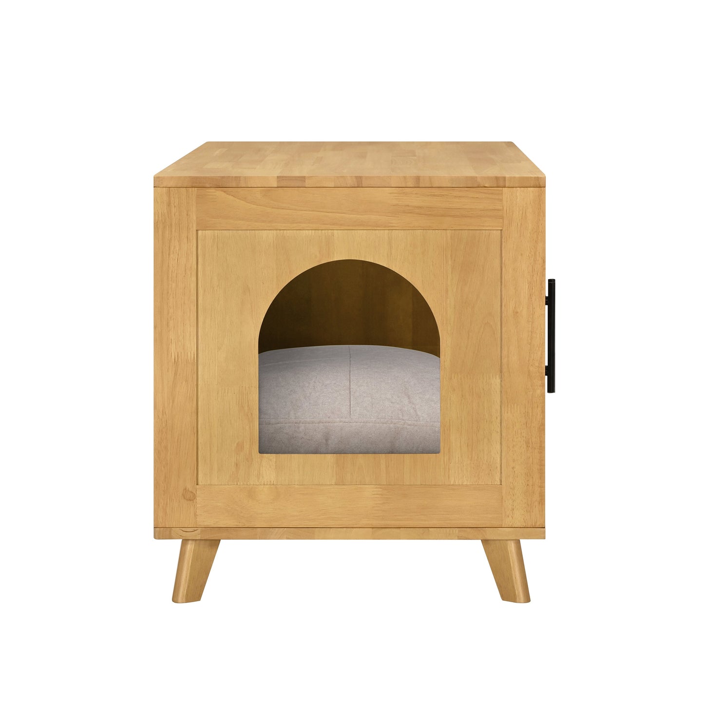 Myra Indoor Premium Rubber Wood Cat Cabinet with Plush Cushion