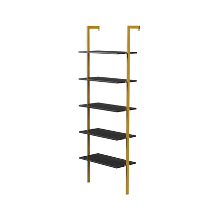 5-Tier Bookshelf Solid Wood Ladder Shelf