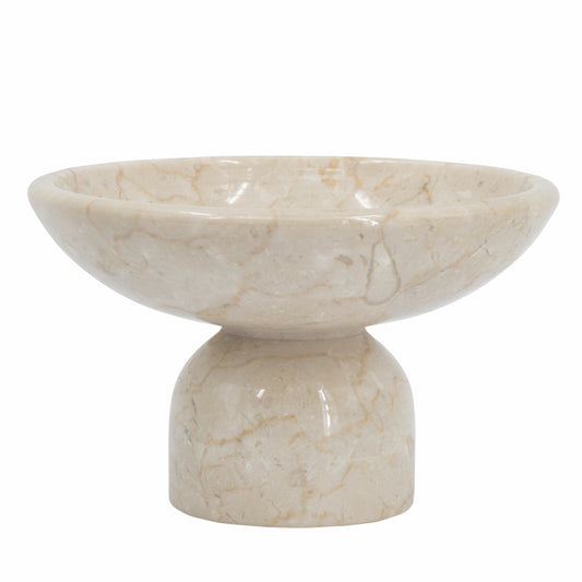 7x7x4" Round Marble Pedestal Fruit Bowl