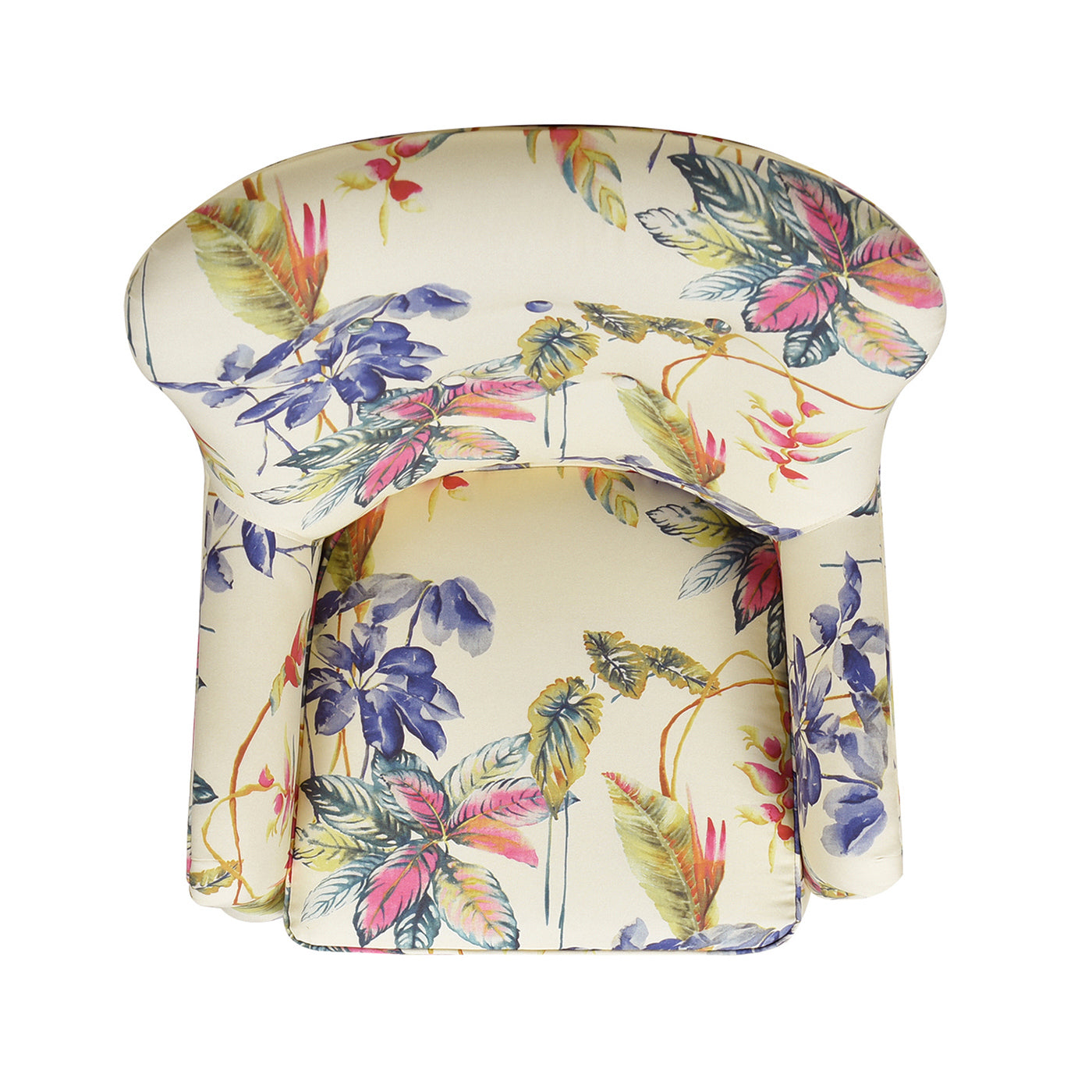 Paradise Upholstered Arm Chair, Off-White/Floral Printed On Cotton