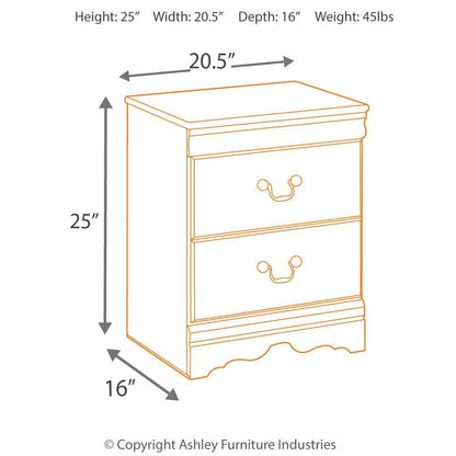 Huey Vineyard - Two Drawer Night Stand - Black
