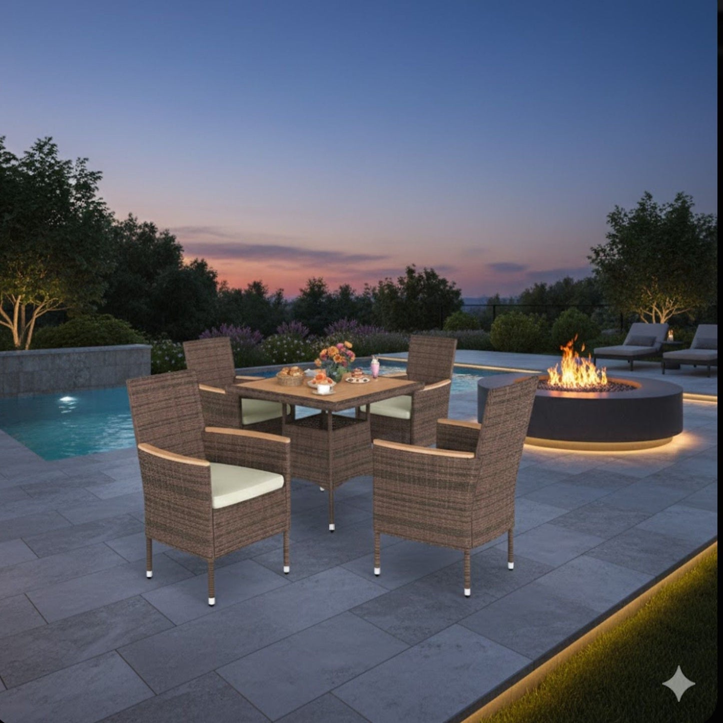 5 Piece Patio Dining Set With Table