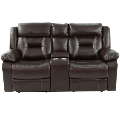 Living Room Set With Pillow Armrest And Tufted Backrest