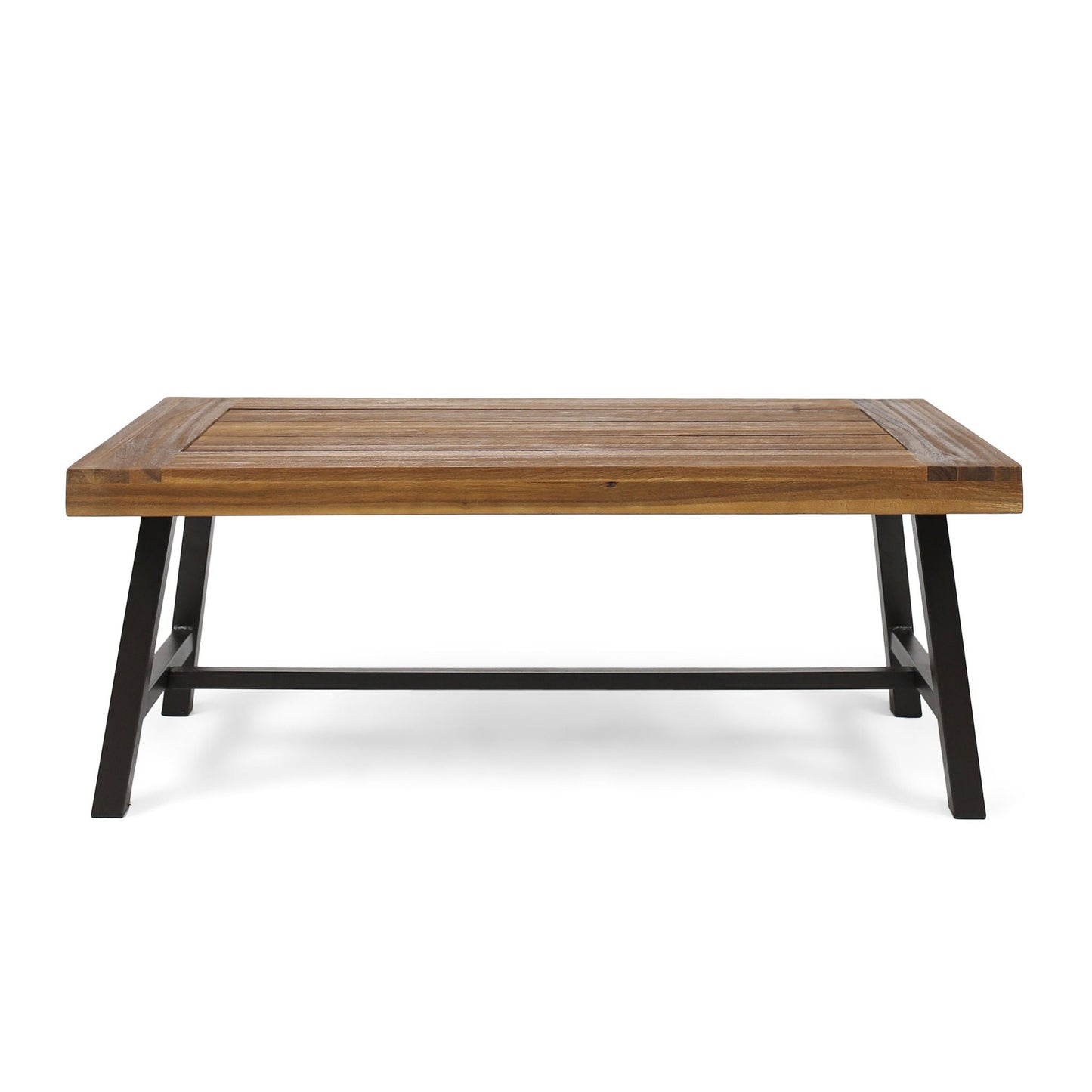 Carlisle Industrial Coffee Table With Slat Panel Design