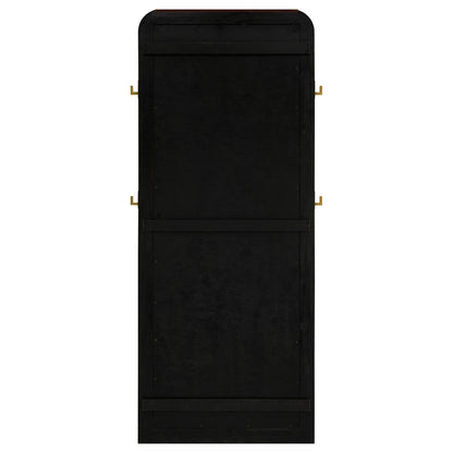 Arini Cane Weave Full Length Standing Floor Mirror Black