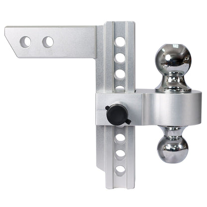 Alu - Adjustable Trailer Drop Hitch 2" Receiver 8" Adjustable - Silver