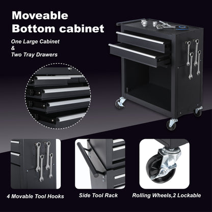 8-Drawer Rolling Tool Storage Cabinet with Detachable Top