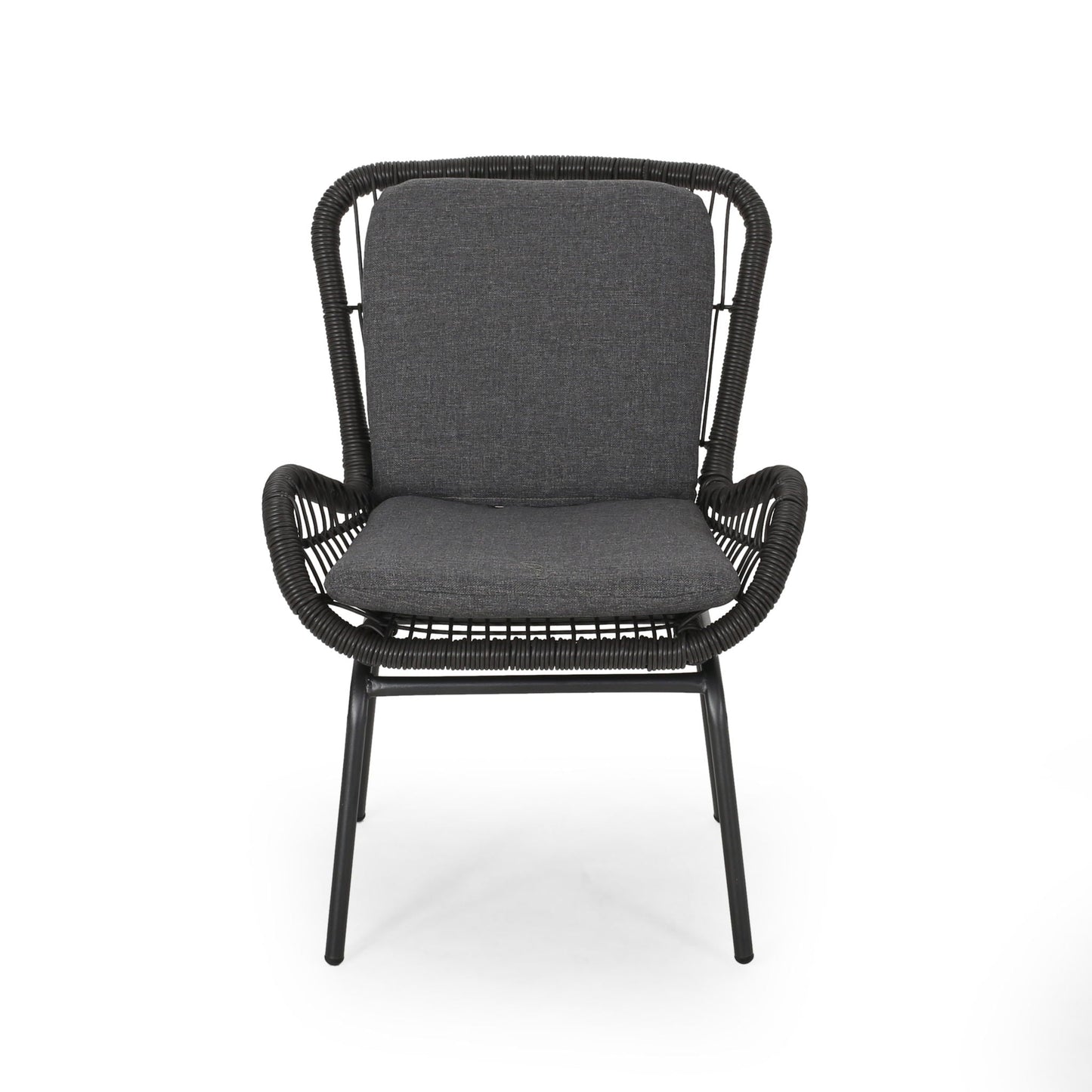 Outdoor Wicker Club Chair With Cushions (Set of 2)
