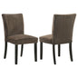 Dermott Upholstered Parson Dining Side Chair Chocolate (Set of 2)