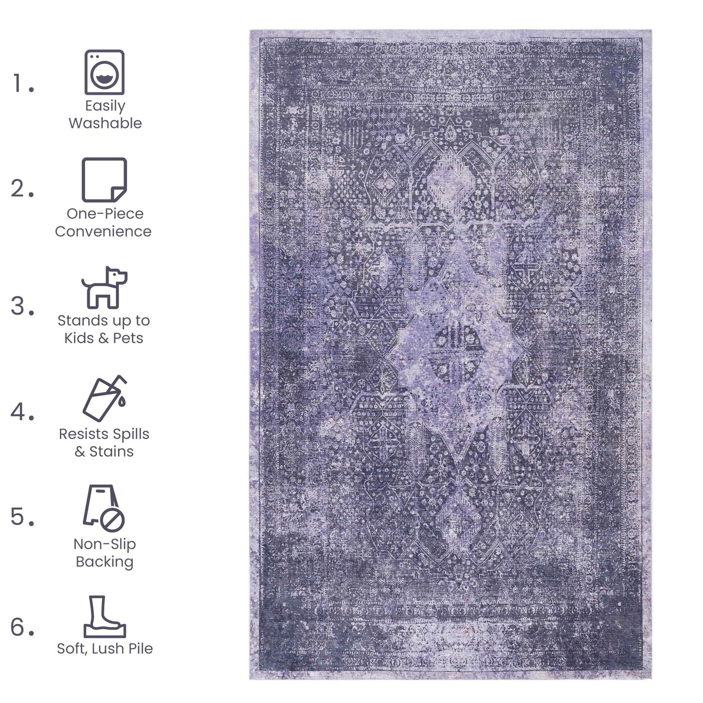 Maval - Washable Area Rug