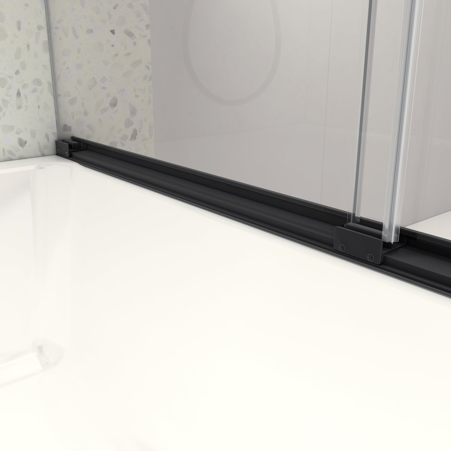 5476 Inch Frameless Double Sliding Matte Shower Door