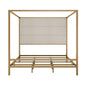 Canopy Bed With Tall Upholstered Headboard, 4 Poster Frame