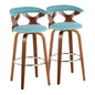 Gardenia - Mid Century Modern Fixed Height Barstool With Swivel With Round Footrest (Set of 2)