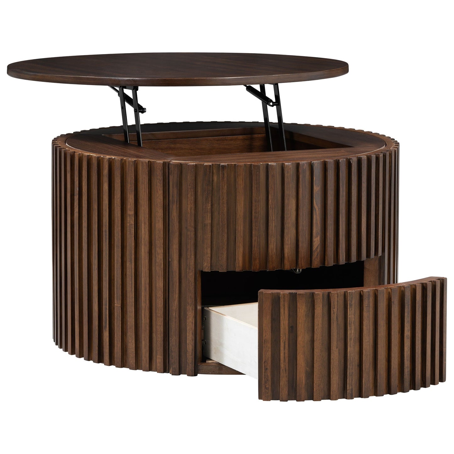 Round Lift Top Coffee Table With Hidden Storage For Living Room