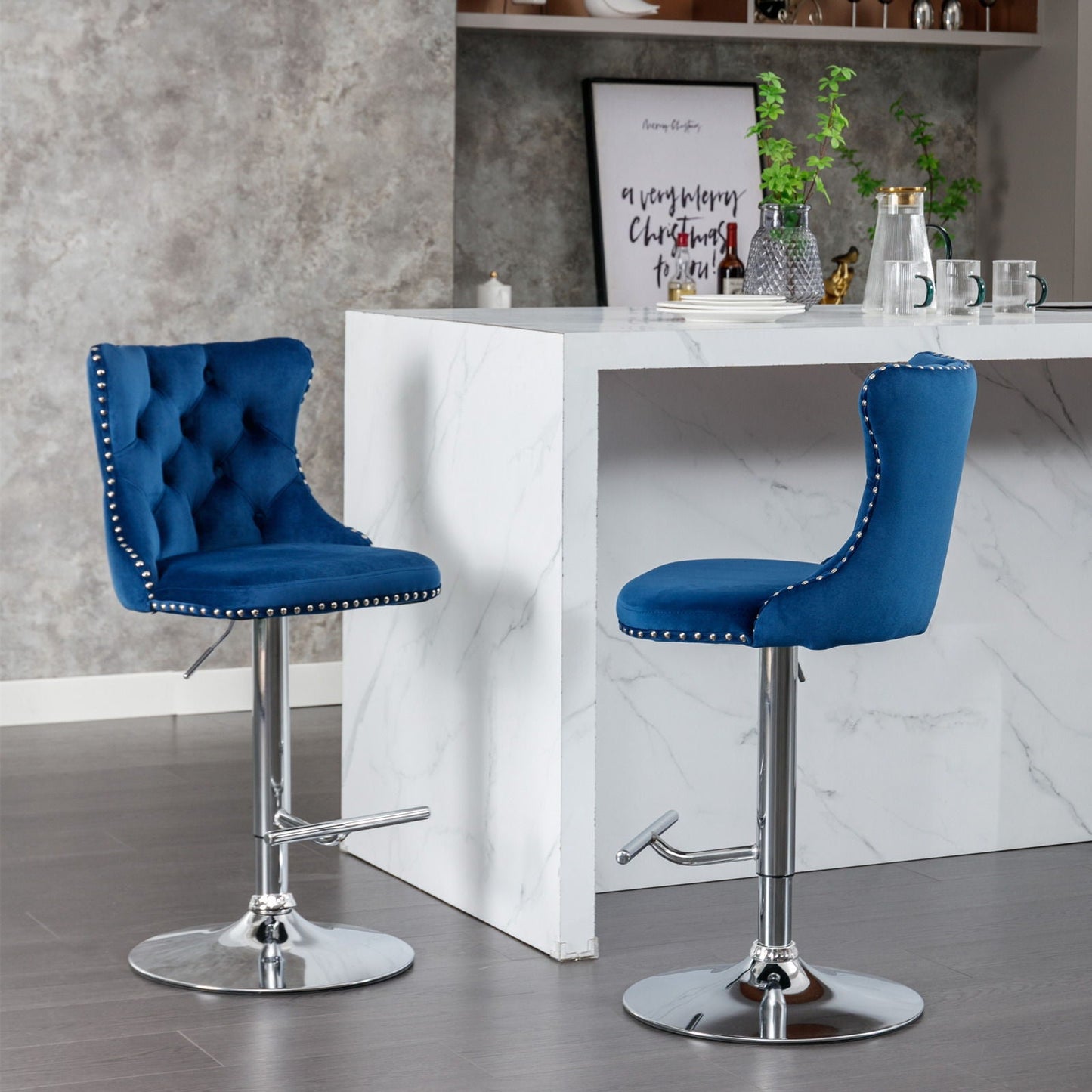 Swivel Adjustable Height Barstools Set of 2