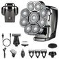 6 In 1 9D Electric Head Shaver for Men Cordless Rechargeable Wet Dry Razor with LED Display Travel Lock Stall Protection Cleaning Reminder