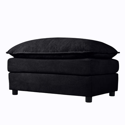 Luxury Chenille Ottoman with Double-Layer Cushion