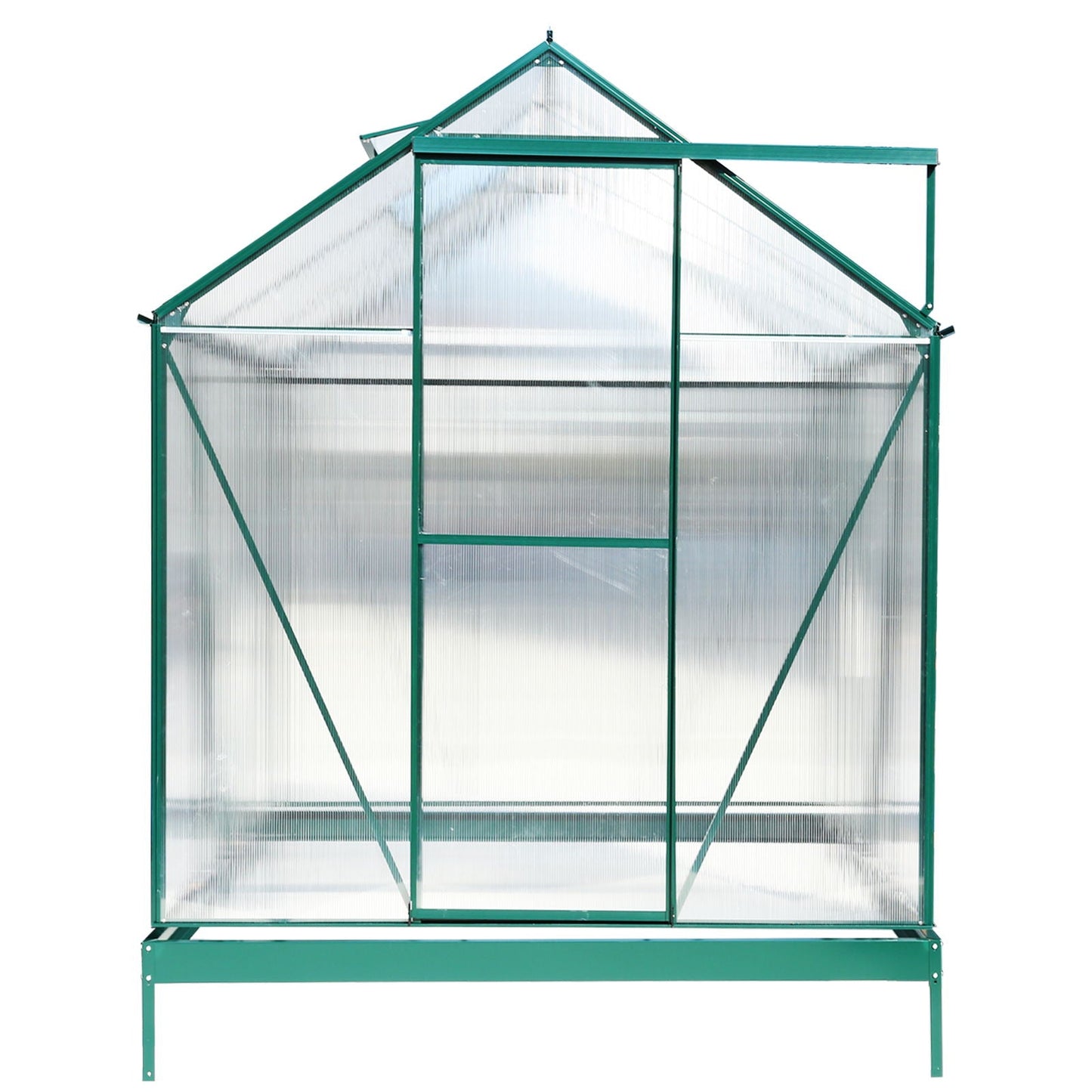 Polycarbonate house, Heavy Duty Outdoor Aluminum Walk-In House Kit With Rain Gutter, Vent And Door For Backyard Garden