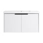 Contemporary Wall Mounted Bathroom Vanity With Resin Double Sink