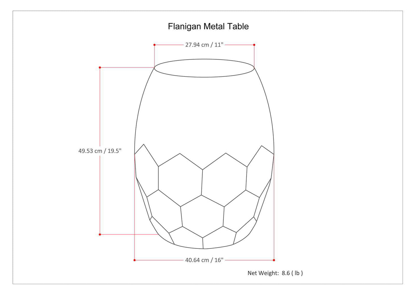 Flanigan - Hand Crafted Metal Accent Table