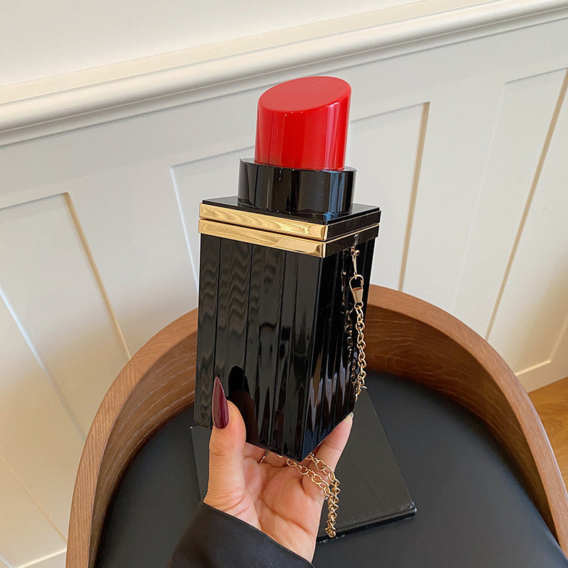 Acrylic Lipstick-shaped Single-shoulder Crossbody Bag