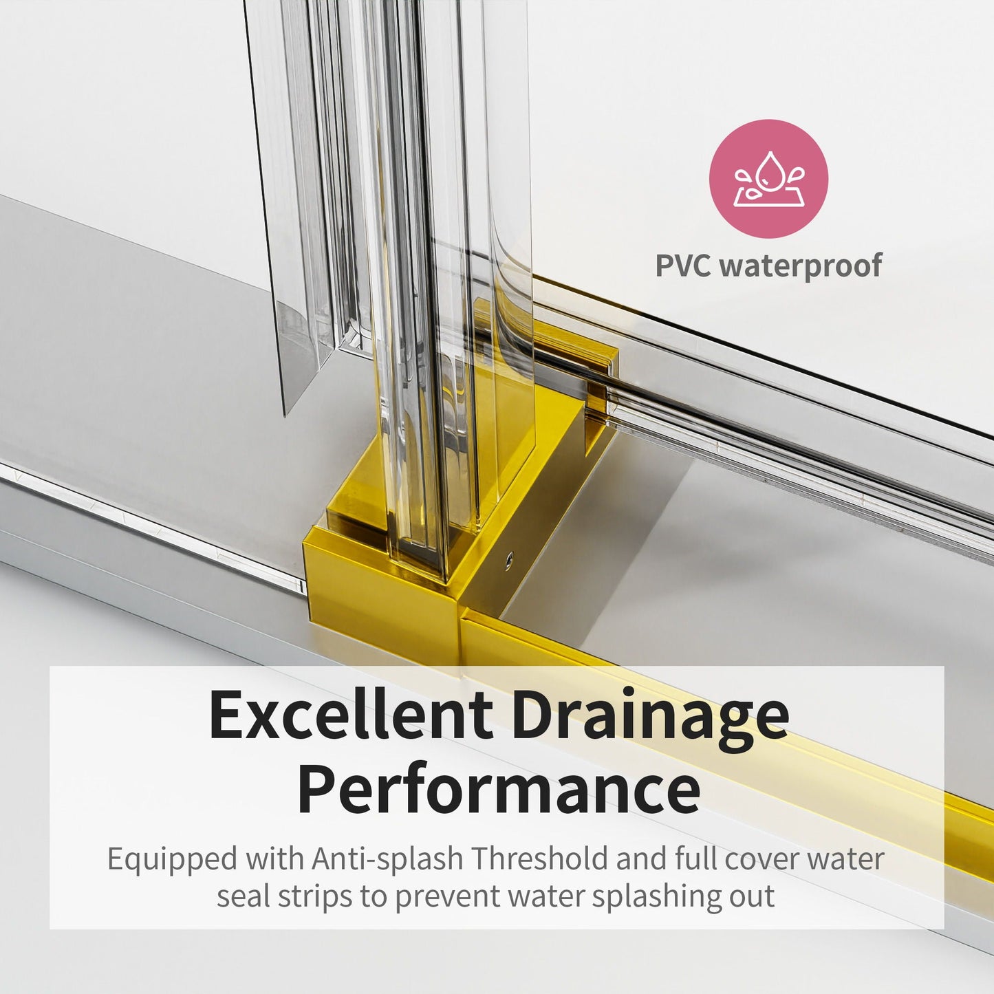 Frameless Single Sliding Soft Close Shower Doors, 3 / 8" Tempered Glass Reversible Installatio