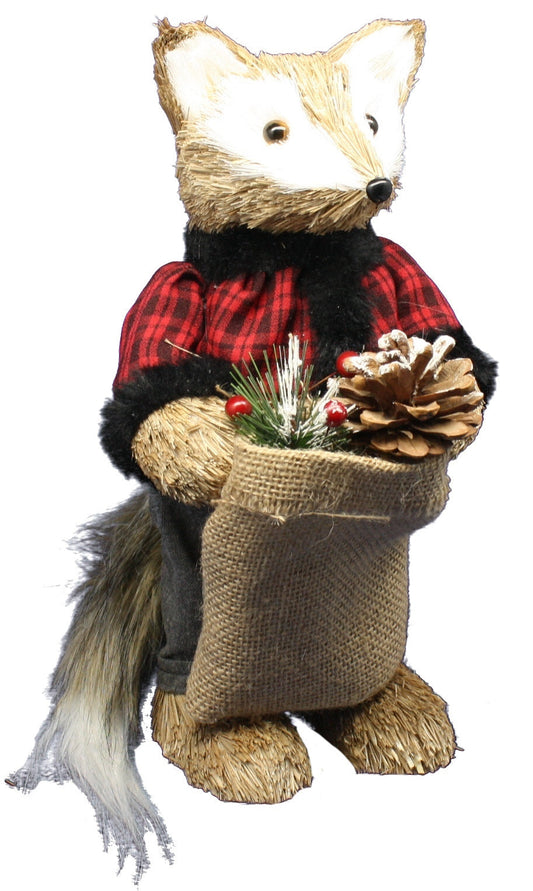Holiday Fox Figurine - 12 Inch -