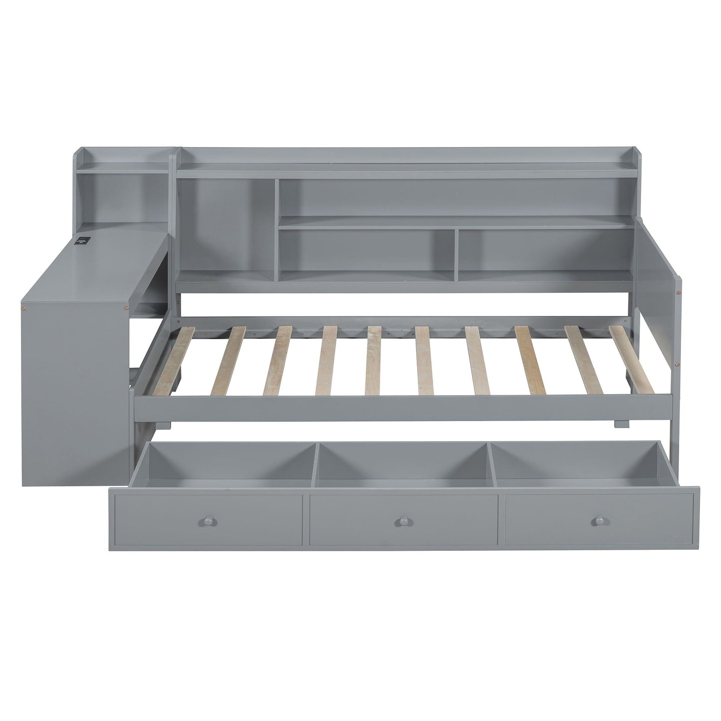 Daybed With 3 Drawers USB Ports And Desk