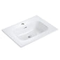 Glossy White Ceramic Integrated Sink