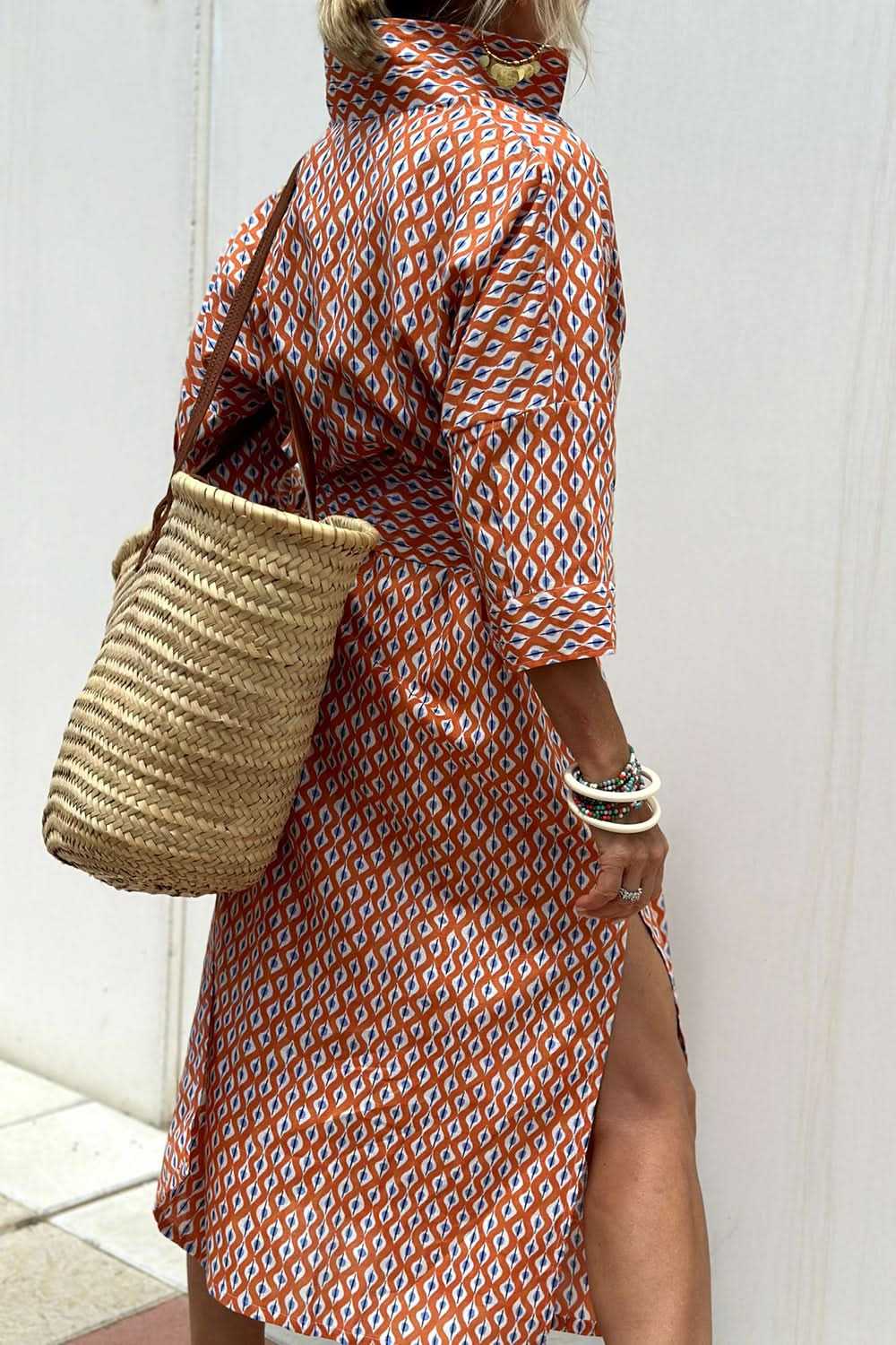 Shirts Trendsi Button-Up Dress Women's Chic Casual Polyester Mini Dress + Sleeves