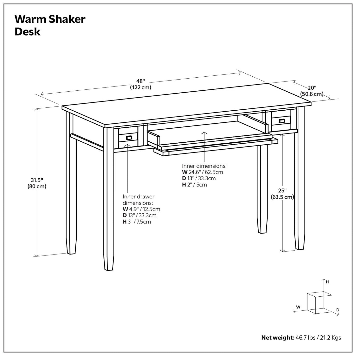 Warm Shaker - Desk - Tobacco Brown