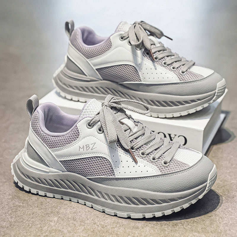 Men's Shoes 2026 Summer & Autumn New Arrival, Breathable Mesh Low-Top Soft Sole Sneakers, Four-Season Height-Increasing Thick Sole Dad Shoes For Men