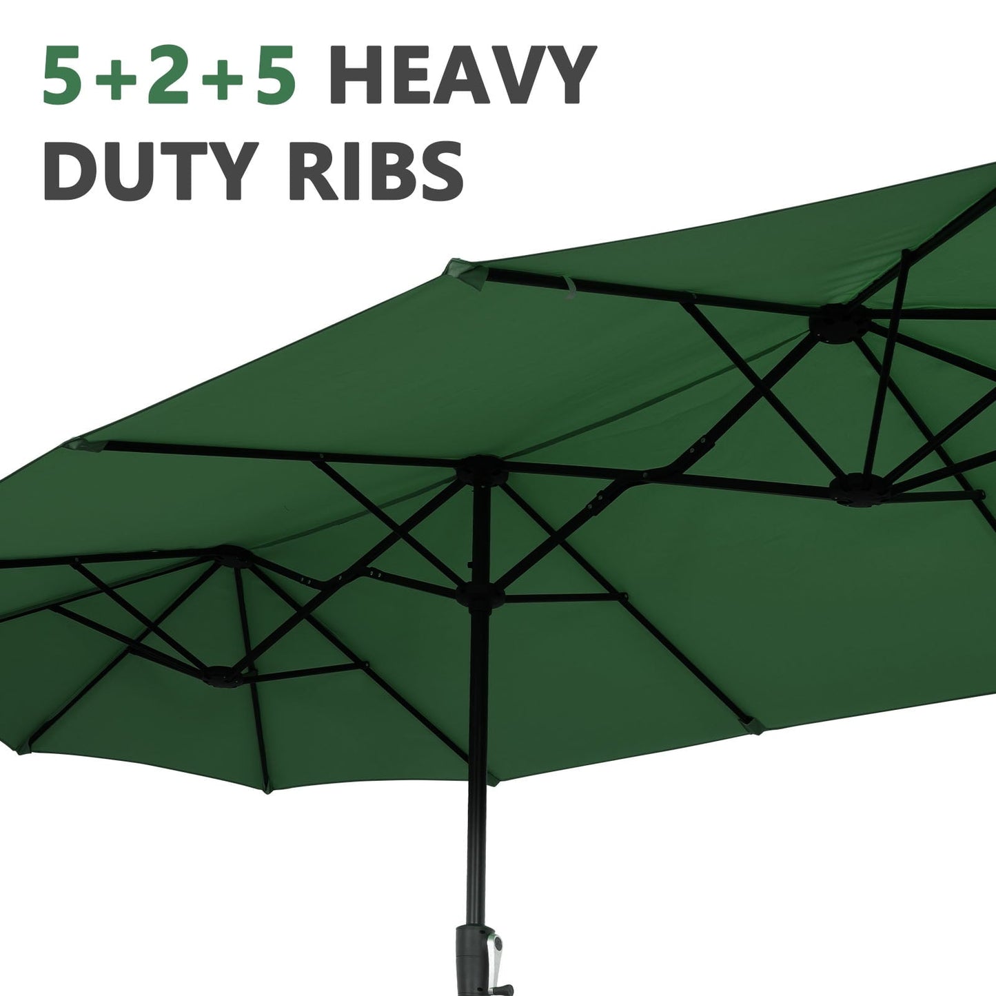 Ainfox 13ft Large Patio Umbrella, Outdoor Double-Sided Rectangle Market Heavy Duty Umbrellas without Base