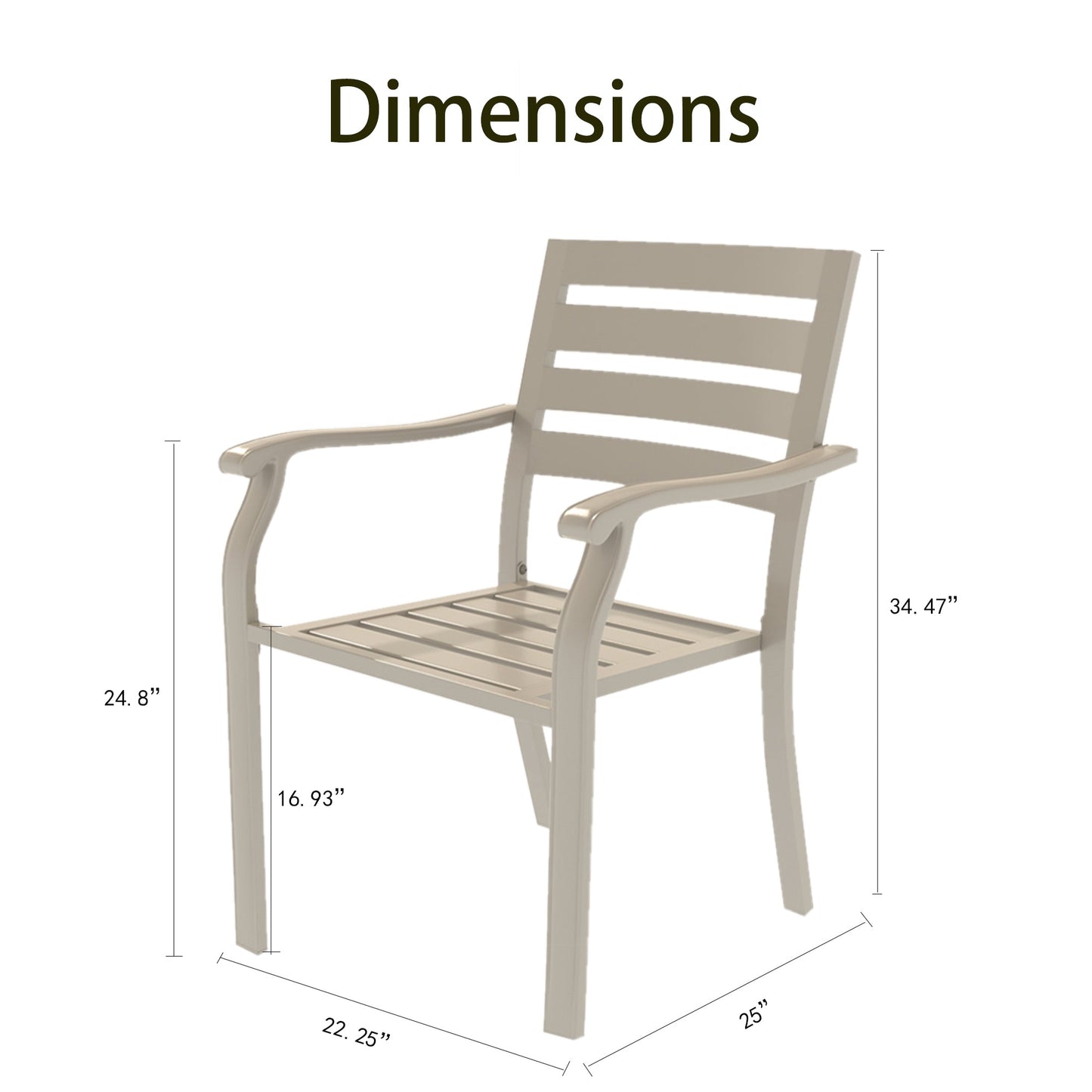 VRSHWO Iron Terrace Dining Chairs, Set of 2