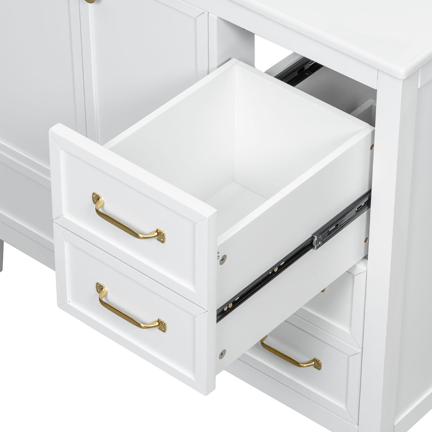 Elegant Vintage Bathroom Vanity With Sink and Soft Closing Drawers