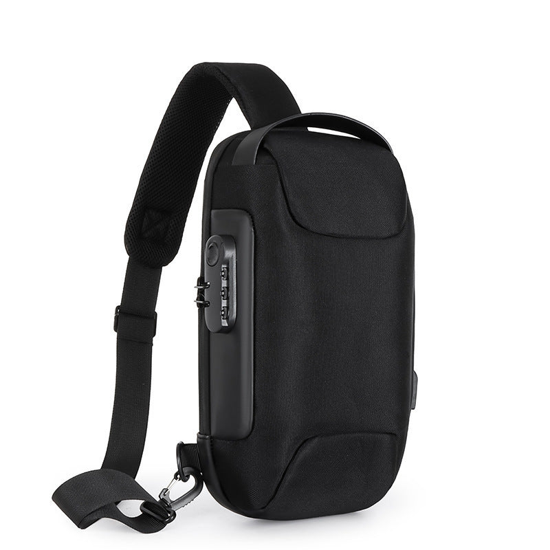 Men's Anti-theft Password Lock Chest Bag, Business Single-shoulder Crossbody Waist Bag, Portable Hand-held Small Bag, Logo Available Upon Request