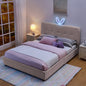 Queen Size Kids Upholstered Bed with Rabbit Ear Headboard & Storage