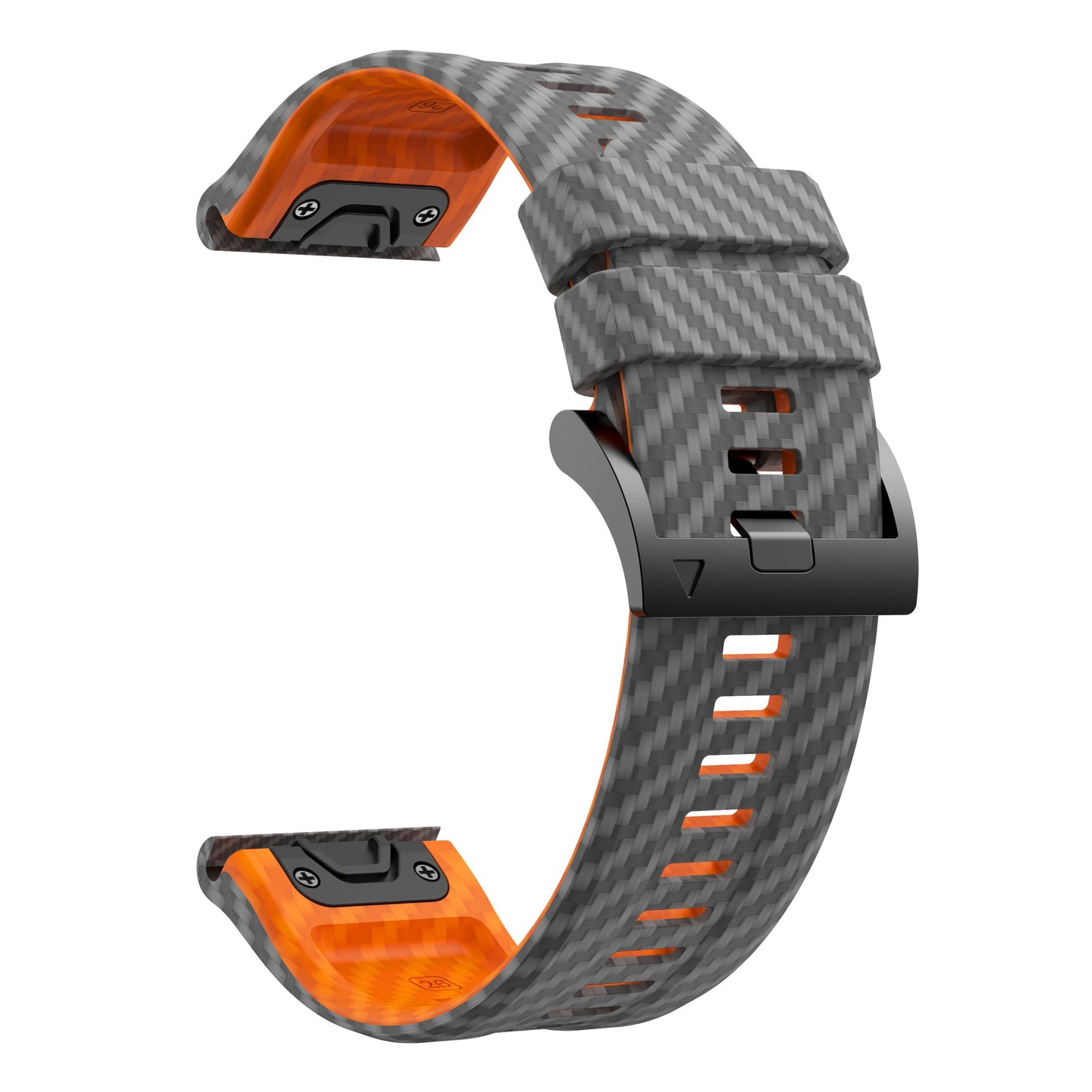 Silicone Watch Strap With Carbon Fiber Texture