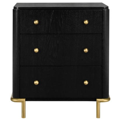 Arini 3-drawer Nightstand Black