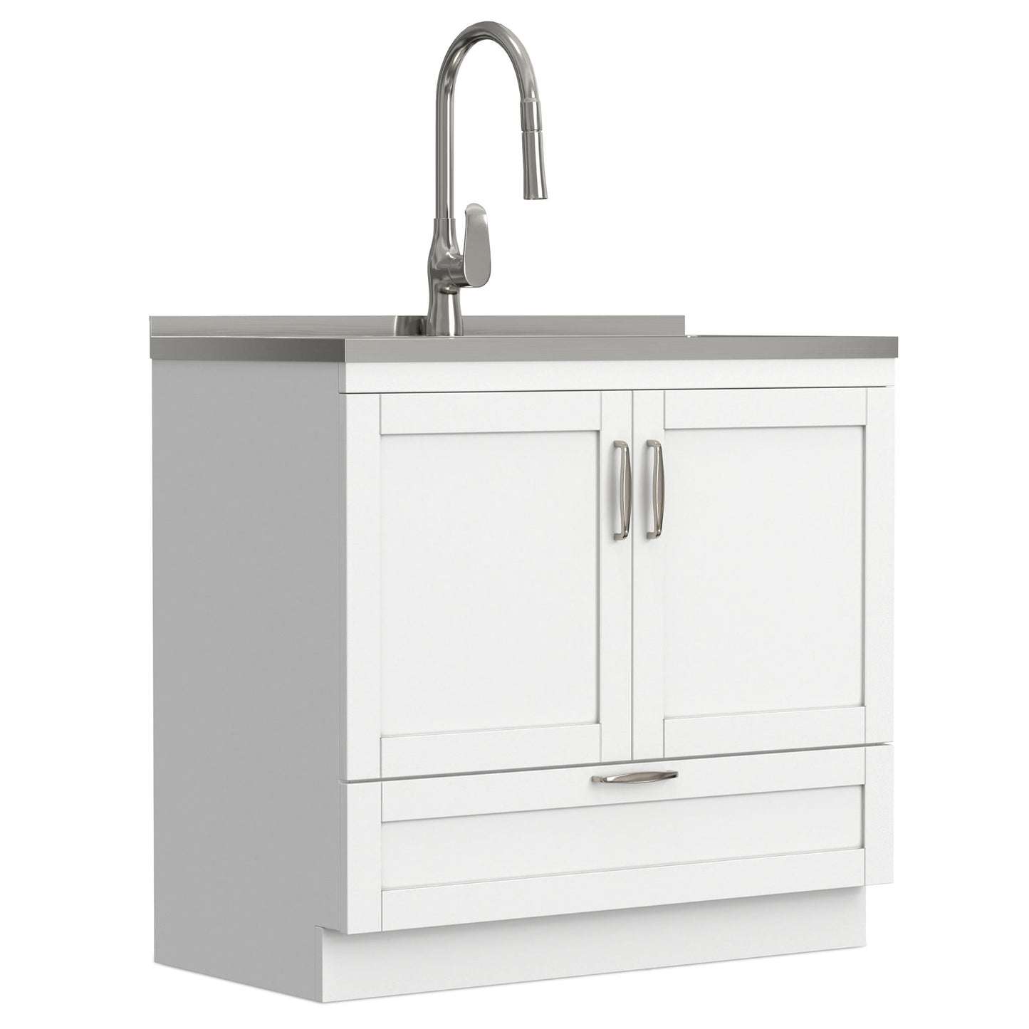 Reed - Deluxe Laundry Cabinet With Pull-Out Faucet And Stainless Steel Sink