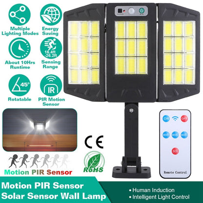 Solar Wall Light Outdoor – 33 COB LEDs with PIR Motion Sensor & Remote