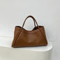 Large capacity top handle bag, casual minimalist popular versatile tote purse, retro commuter tote bag, shoulder bag with crossbody strap