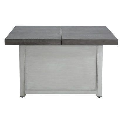 Extendable Rectangle Aluminum Alloy Fire Pit Table, 50,000 BTU