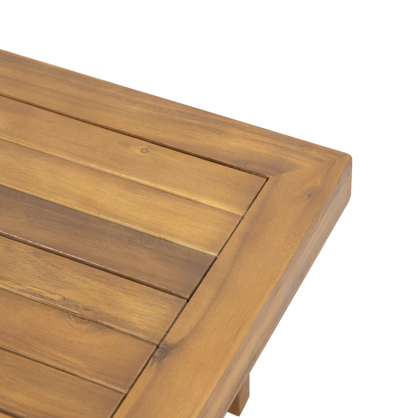 Outdoor Acacia Wood Loveseat and Coffee Table Set with Cushions