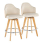 Ahoy - Contemporary Fixed Height Counter Stool & Round Footrest (Set of 2)