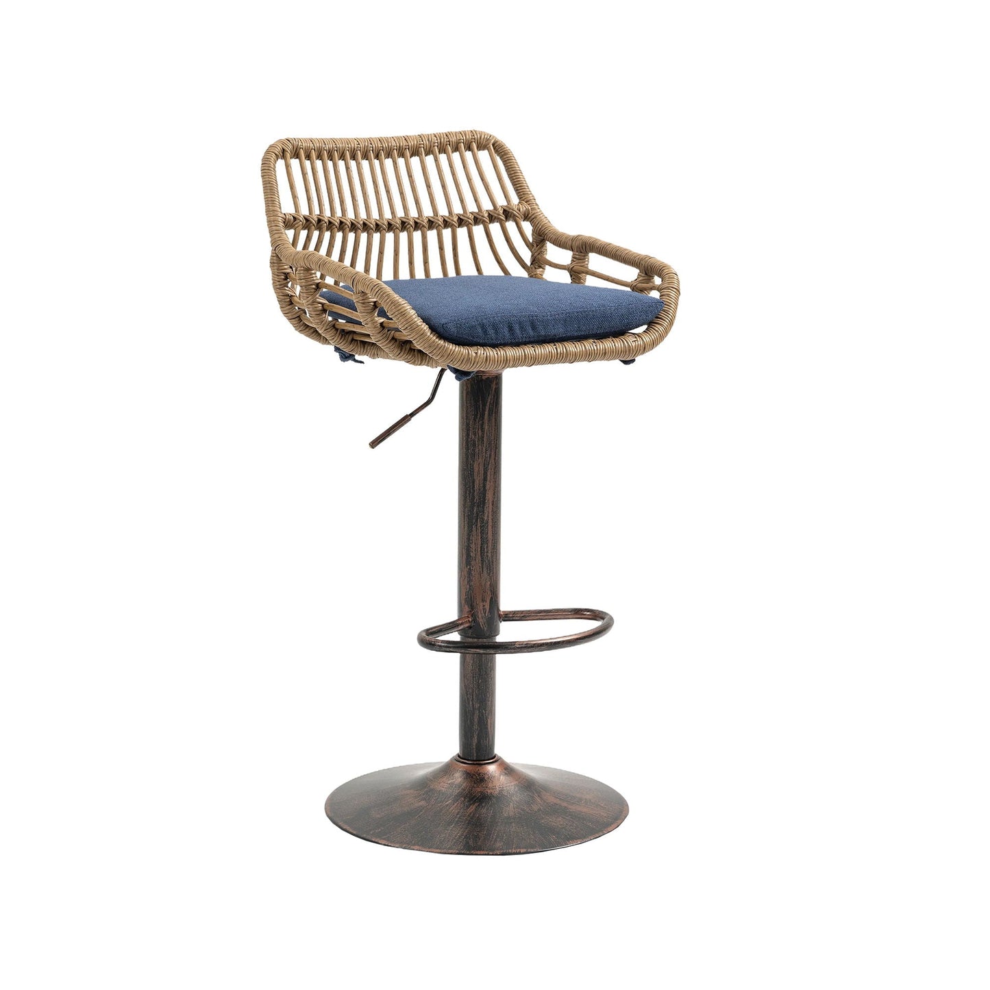 Modern Swivel Bar Stools Adjustable Counter Chairs With Footrest (Set of 2)